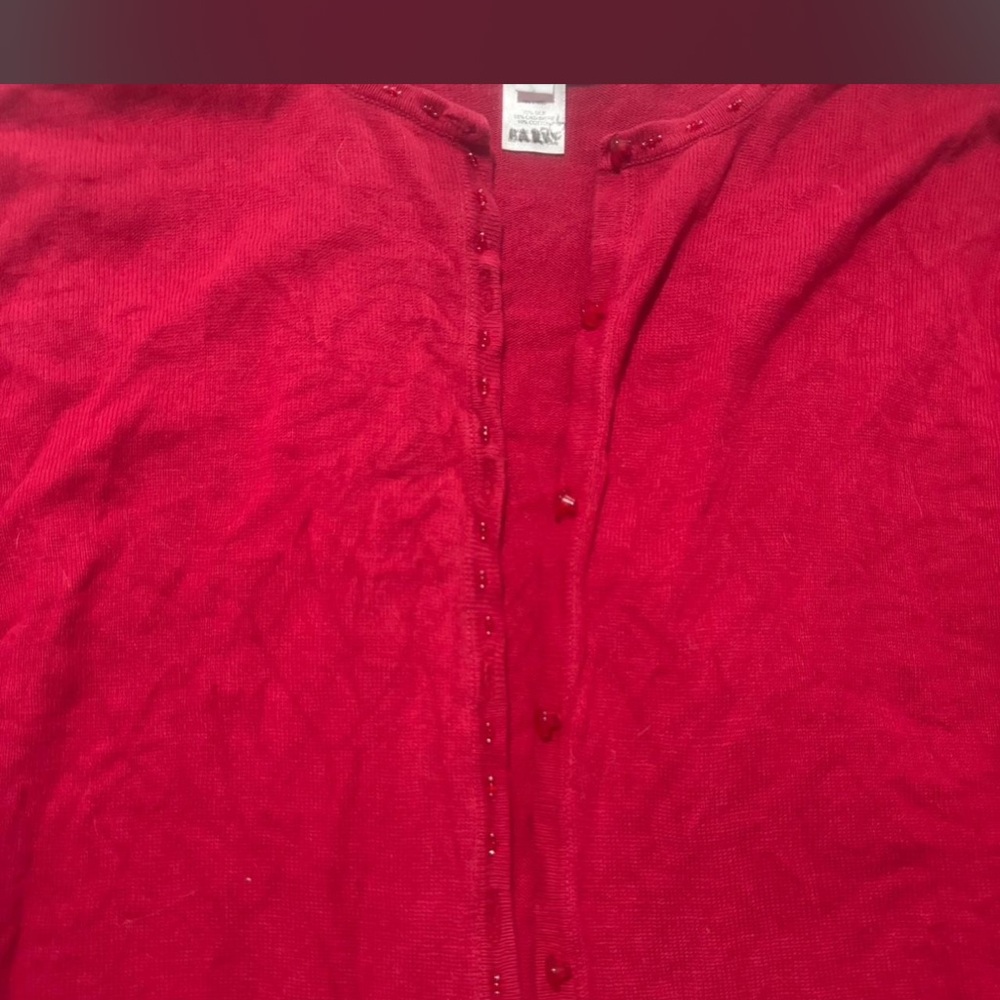 Pendleton Vibrant Red Button-Up Sweater - image 2